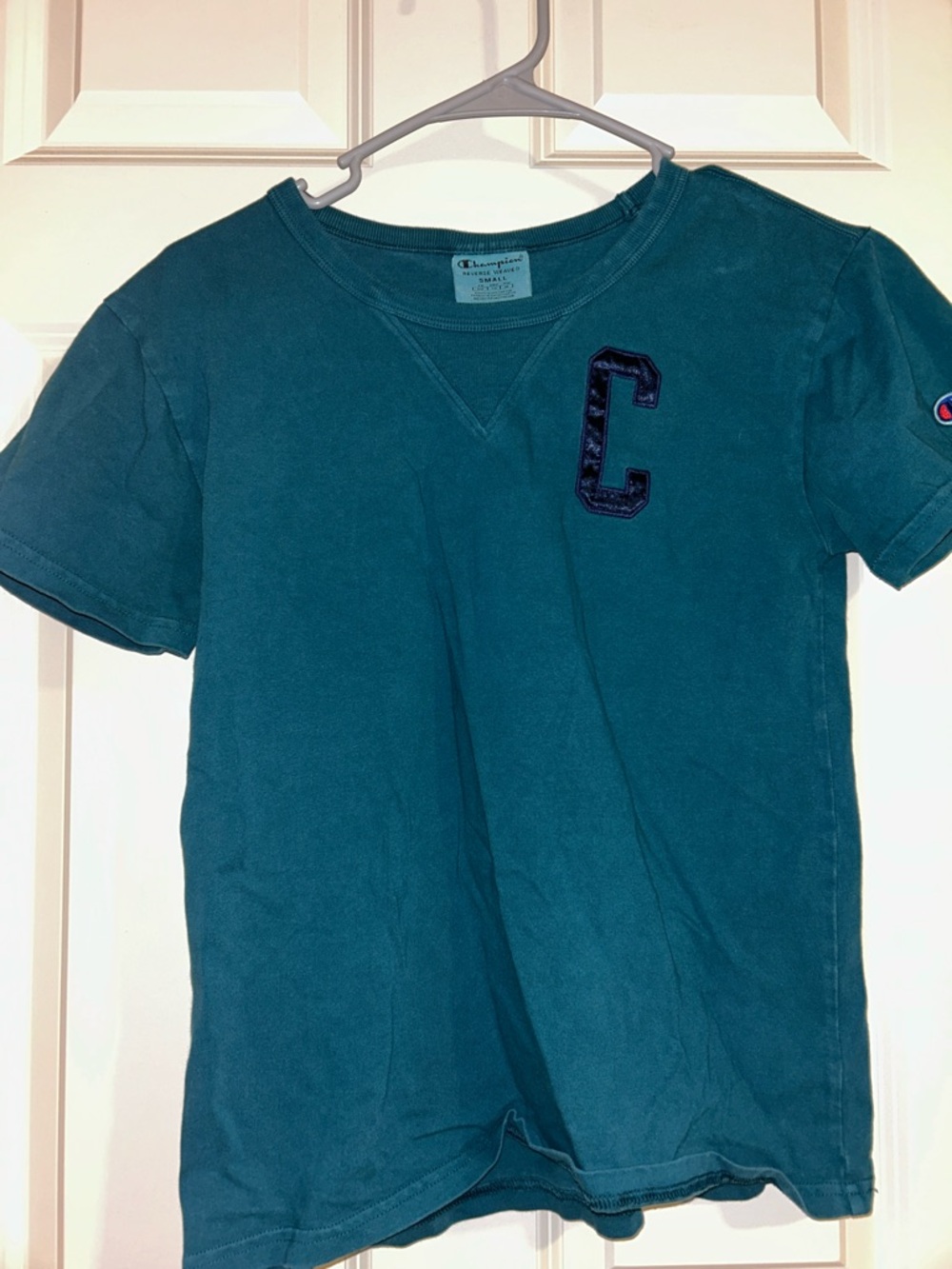 Champion Teal Short-Sleeve Tee with C Patch